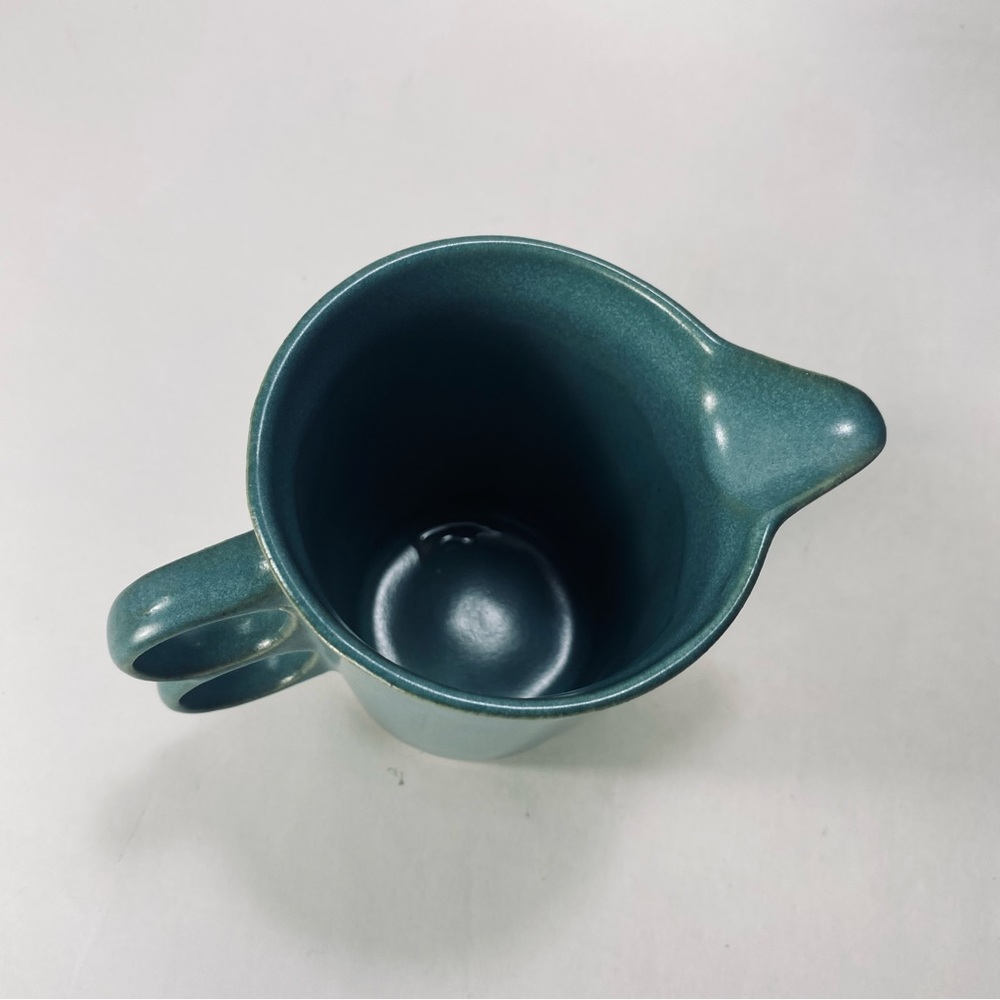 Bennington Potters Trigger Teal Creamer Double Handle Mid-Century Modern 1394 - Picture 5 of 13